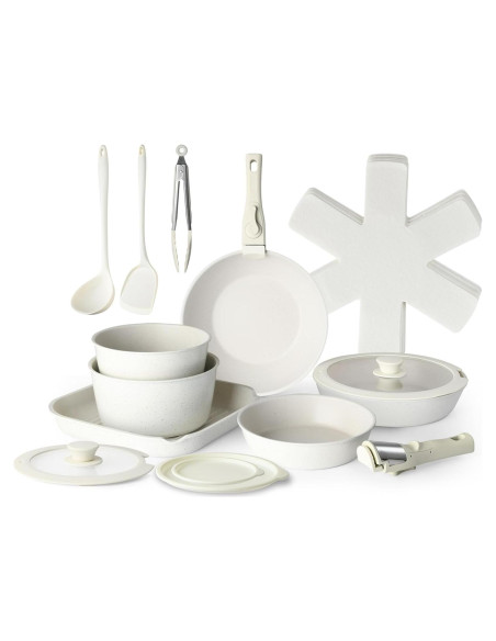 Juego de 20 Piezas de Ollas y Sartenes USELUCK Antiadherentes