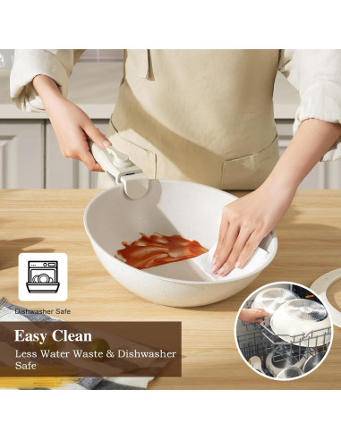 Juego de 20 Piezas de Ollas y Sartenes USELUCK Antiadherentes