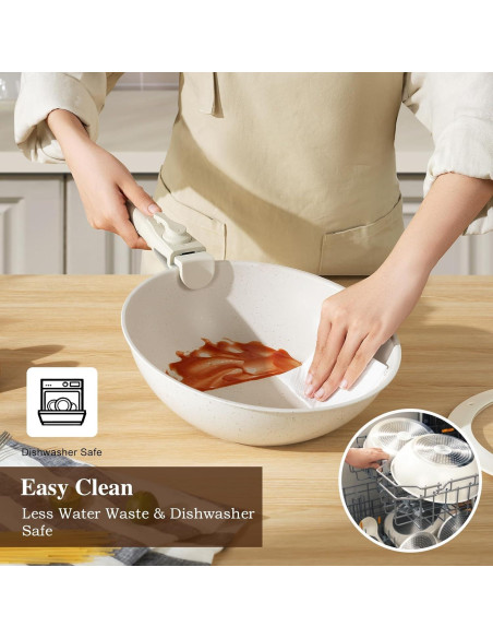 Juego de 20 Piezas de Ollas y Sartenes USELUCK Antiadherentes