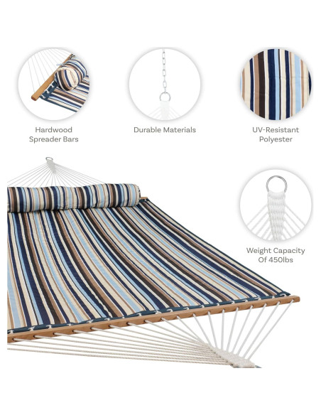 Hamaca Acolchada Sunnydaze Doble 204 kg Ocean Isle