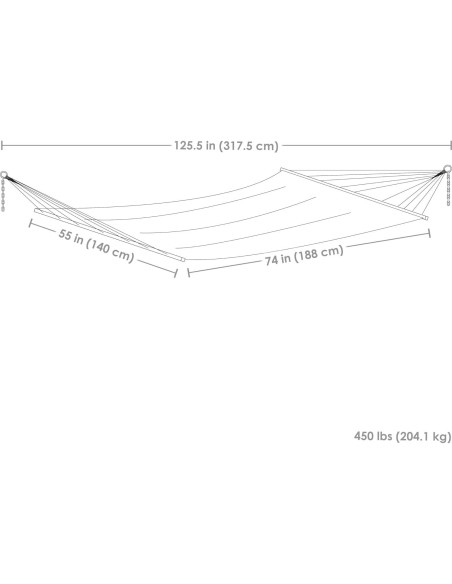 Hamaca Acolchada Sunnydaze Doble 204 kg Ocean Isle